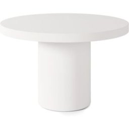 Koketto Home Mesa redonda de 120 cm de cemento blanco para interior y exterior