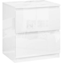 Homcom Mesita de noche 40x34x45 cm blanco brillante