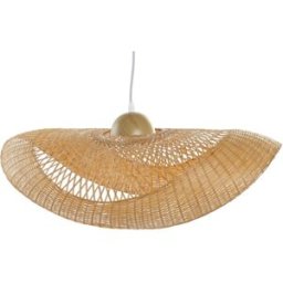 NIYLO Lámpara techo en bambú natural marrón 70x34x20 cm
