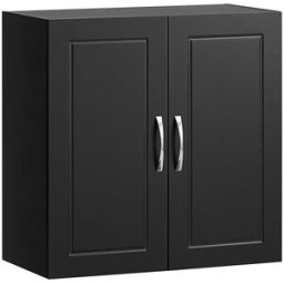 SoBuy Armario de pared con 2 puertas madera negro