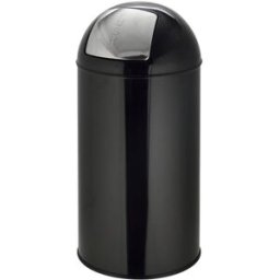 hjh OFFICE Cubo de basura de acero de 50 litros negro