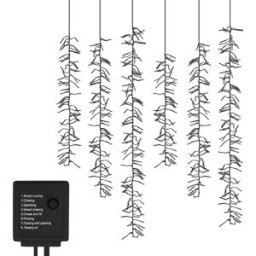 ECD Germany Cortina de luces con 480 LEDs blanco cálido con 8 modos + temporizador