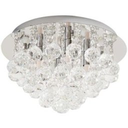 Lindby Lámpara de techo de cristal plateado