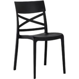 Fuori Conjunto de 6 sillas de resina para interior o exterior negras