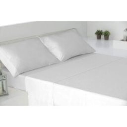 DONEGAL COLLECTIONS Juego sábanas 4 piezas 100% algodón blanco cama 180cm