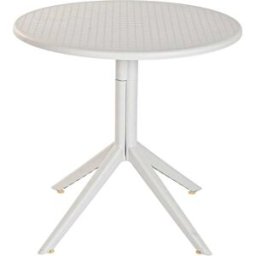 NIYLO Mesa de jardín de polipropileno reciclado gris 80x80x75 cm