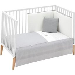 Cambrass Juego colcha+protector de cuna bebé gris 70x140x3 cm