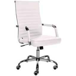 CLP Silla de oficina giratoria regulable en Simil cuero Blanco