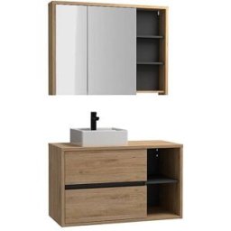 Unique Conjunto de baño madera color natural claro