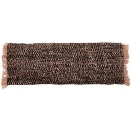 Bazar Bizar Funda de cojín de algodón en negro y cobre 35x100x10 cm