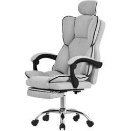 ML-Design Silla de ordenador gaming gris claro regulable altura respaldo alto