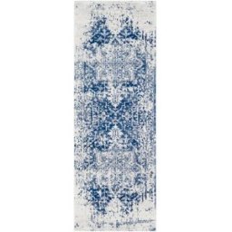 Livabliss Alfombra de pasillo vintage oriental azul/blanco 80x220