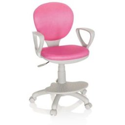 hjh OFFICE Silla giratoria para niños tela rosa/gris
