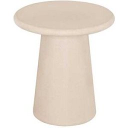 Decowood Mesa auxiliar redonda de microcemento en tono beige 45x50cm