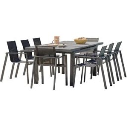 dcb garden Conjunto de comedor de jardín 8 plazas de aluminio