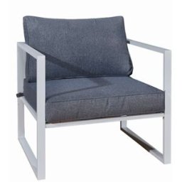 Petits meubles Sillón de jardín aluminio, polywood, poliéster blanco gris