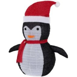 ECD Germany Pingüino de navidad 68 cm decoración con 30 luces LED blanco cálido