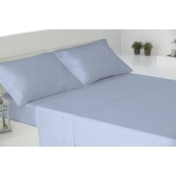 DONEGAL COLLECTIONS Juego sábanas 4 piezas 100% algodón azul cama 180cm