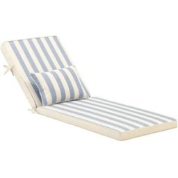 Defora Home Cojín a rayas con pillow para tumbona jardin color azul