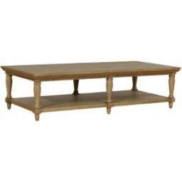 Robin des Bois Mesa de centro larga estilo shabby chic en roble marrón