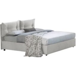 Talamo Italia Cama tamaño queen en tela blanca 120x190 cm