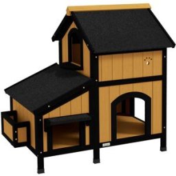 PAWHUT Casa para gatos 96x65x85.5 cm madera natural