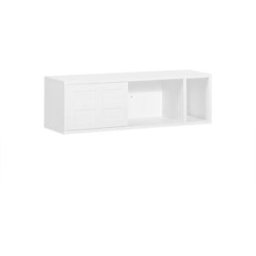 SoBuy Perchero de pared con 2 puertas y 1 compartimento madera blanco