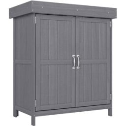 Outsunny Armario de jardín 74x43x88 cm gris