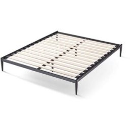 Reca Bedding Cama de diseño estilo industrial negra con lamas anchas 180x200 cm