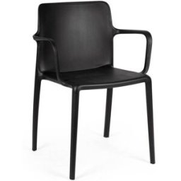 Bizzotto Juego de 2 sillas de comedor de acero y polipropileno negro