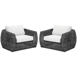 Unique Sillón de jardín resina gris antracita