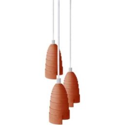 Gone's Lámpara de techo triple en hormigón terracotta accesorios blancos