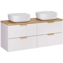 Petits meubles Lavabo doble 120cm mate paneles laminados blanco