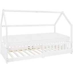 ML-Design Cama infantil tipi 90 x 200 cm color blanco con colchón espuma fría
