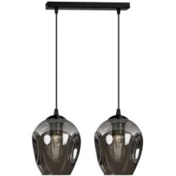 Wonderlamp Regleta de techo con 2 pantallas achatadas de cristal grafito