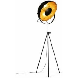Alpinaluz Lámpara de pie trípode de metal negro estilo proyector Alt. 192 cm