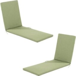Edenjardin Pack 2 cojines de tumbona exterior repelente al agua verde