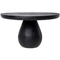 Koketto Home Mesa centro redonda madera mango negra, combinable, 80 cm
