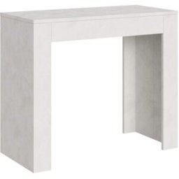 Itamoby Consola extensible 90x42/198 cm efecto madera blanco espatulado
