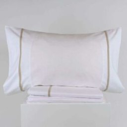 Casa da Laura Sábanas 100% algodón 180 hilos vibo marrón cama 180 2 almohadas 50 x