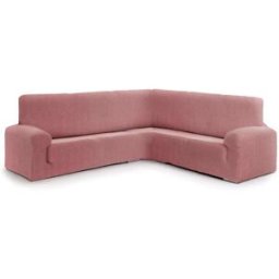 Eysa Funda de sofá rinconera 3+1 bielástica rosa 350 - 450 cm