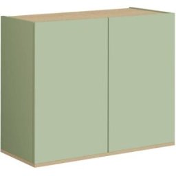 Whous Mueble auxiliar 2 puertas efecto madera salvia/roble 80,9x35x70 cm