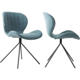 Zuiver 2 sillas de diseño en tejido azul