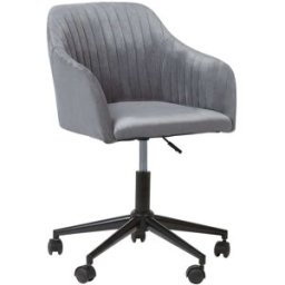 Beliani Silla de oficina giratoria terciopelo gris