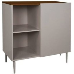 sweeek Aparador, mueble de almacenamiento de metal y decoración de madera 1