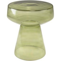 MACABANE Mesa auxiliar de diseño en cristal transparente de color verde