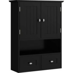 Kleankin Armario de pared 50.8x17.8x66 cm negro