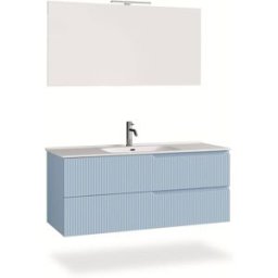 AQA DESIGN Mueble de baño de 4 piezas en mdf azul tiffany