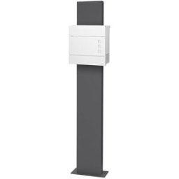 ECD Germany Buzón correos de pie 37x10,5x36,5cm blanco soporte pedestal antracita