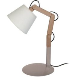 Tosel Lámpara de mesa articulado madera natural pantalla crudo
